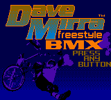 Dave Mirra Freestyle BMX title screen for GameBoy Color
